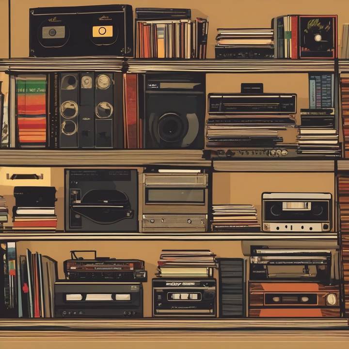 Person holding a vinyl record and a smartphone simultaneously.