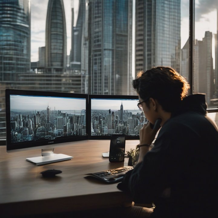 Person looking concerned at their computer screen with ads displayed.