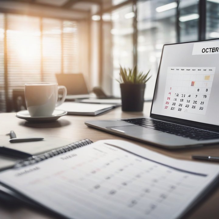 Person typing on laptop with marketing notes nearby.