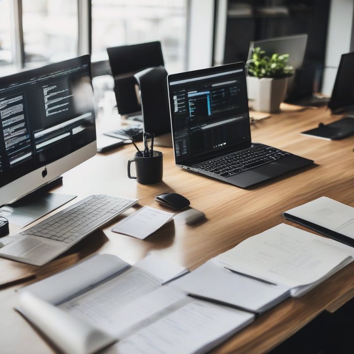 Person using laptop with project management tools on screen.